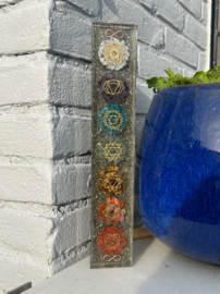 Chakra orgonite Tower met Pyriet en Koper (30x5,5x2,2)