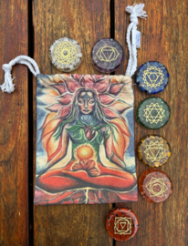 Orgonite Chakra tablets 7 stenen en Koper + opbergzakje