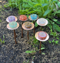 Bloemen van koper met chakra orgonites (7-delig 21x6cm)