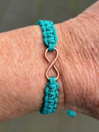 Armband van Paracord (turquoise/mint) met infinity van Koper