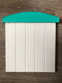 Strandcabine Front voor huisnummers / naam (Zink bovenop, div. kleuren 24x22x1,8)
