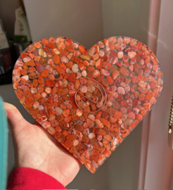 Orgonite hart Carneool 19,5x18x1,3