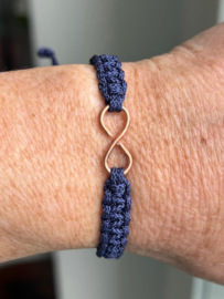 Armband van Paracord (navy blauw) met infinity van Koper