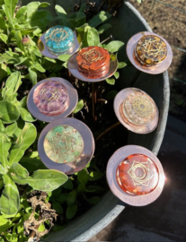 Bloemen van koper met chakra orgonites (7-delig 21x6cm)