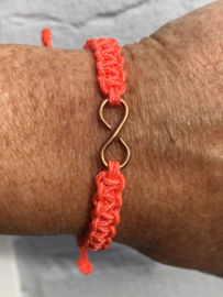 Armband oranje met infinity van Koper