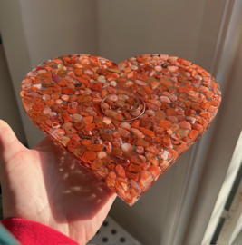 Orgonite hart Carneool 19,5x18x1,3
