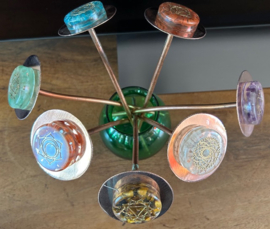 Bloemen van koper met chakra orgonites (7-delig 21x6cm)