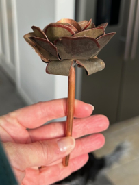 Roosje van Koper met flesje (15x6,5cm)