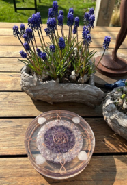 Orgonite oplaadschijf rond, gouden driehoek 14,5x3,2