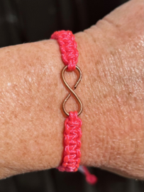Armband roze met infinity van Koper