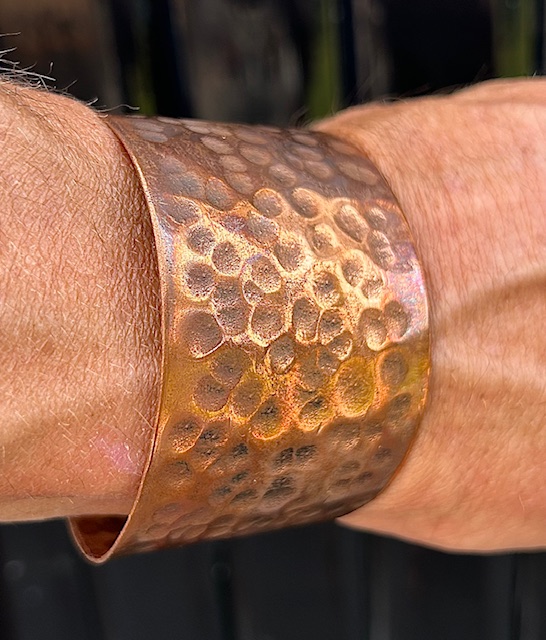 Armband van Koper, handgeklopt, maat L (18-19cm)
