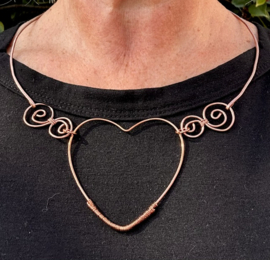 Ketting met hart en spang van Koper