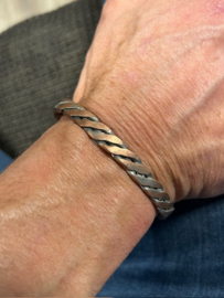 Heren armband diagonaal 2-kleurig koperdraad (1x3)