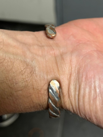 Heren armband diagonaal 2-kleurig koperdraad (1x3)