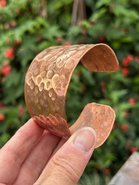 Armband van Koper, handgeklopt, maat L (18-19cm)