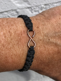 Armband antraciet met infinity van Koper