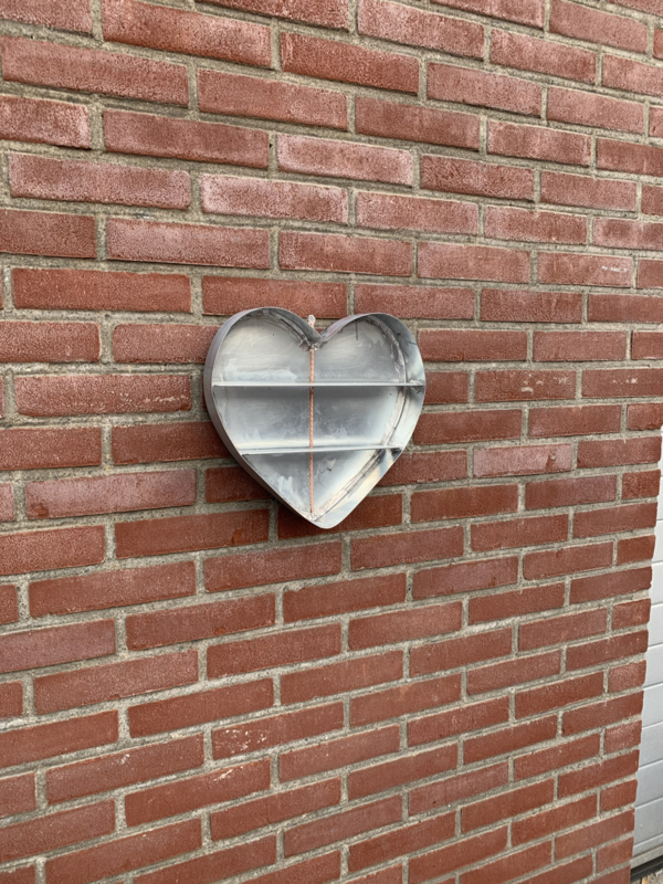 Wanddecoratie hart van Zink 30x30x5cm