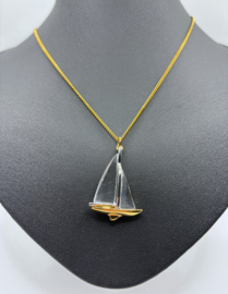 Goud met zeilboot hanger 9450/000/050