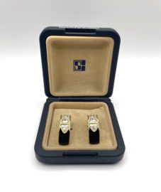 Vintage oorclips zwart/wit