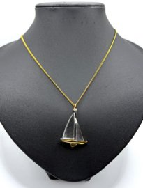 Goud met zeilboot hanger 9450/000/050