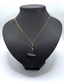 Goud met zeilboot hanger 9450/000/050