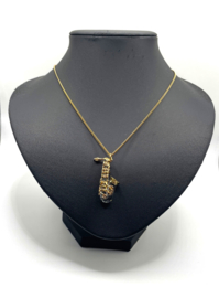 Ketting met saxofoon hanger 9450/000/053