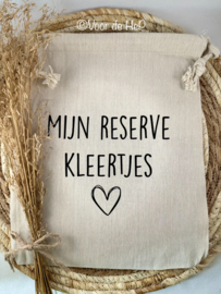 Bewaarzakje 'mijn reserve kleertjes'