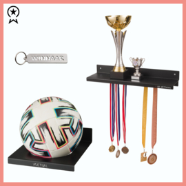 Set 4 | Balhouder, Trofee wandplank 50 cm + Sleutelhanger