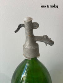 Oude brocante groene spuitfles 3