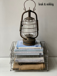 Oude stoere bureau organizer set van 3