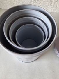 Set van 4 ronde voorraadblikken Lavendel (nieuw)