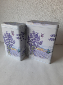 Set  van 2 voorraad blikken Lavendel (nieuw)