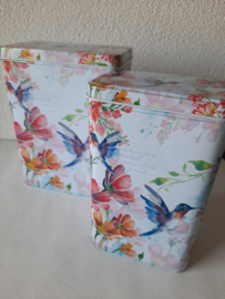 Set  van 2 voorraad blikken Kolibri (nieuw)
