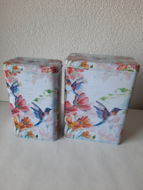 Set  van 2 voorraad blikken Kolibri (nieuw)
