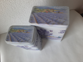 Set  van 2 voorraad blikken Lavendel (nieuw)