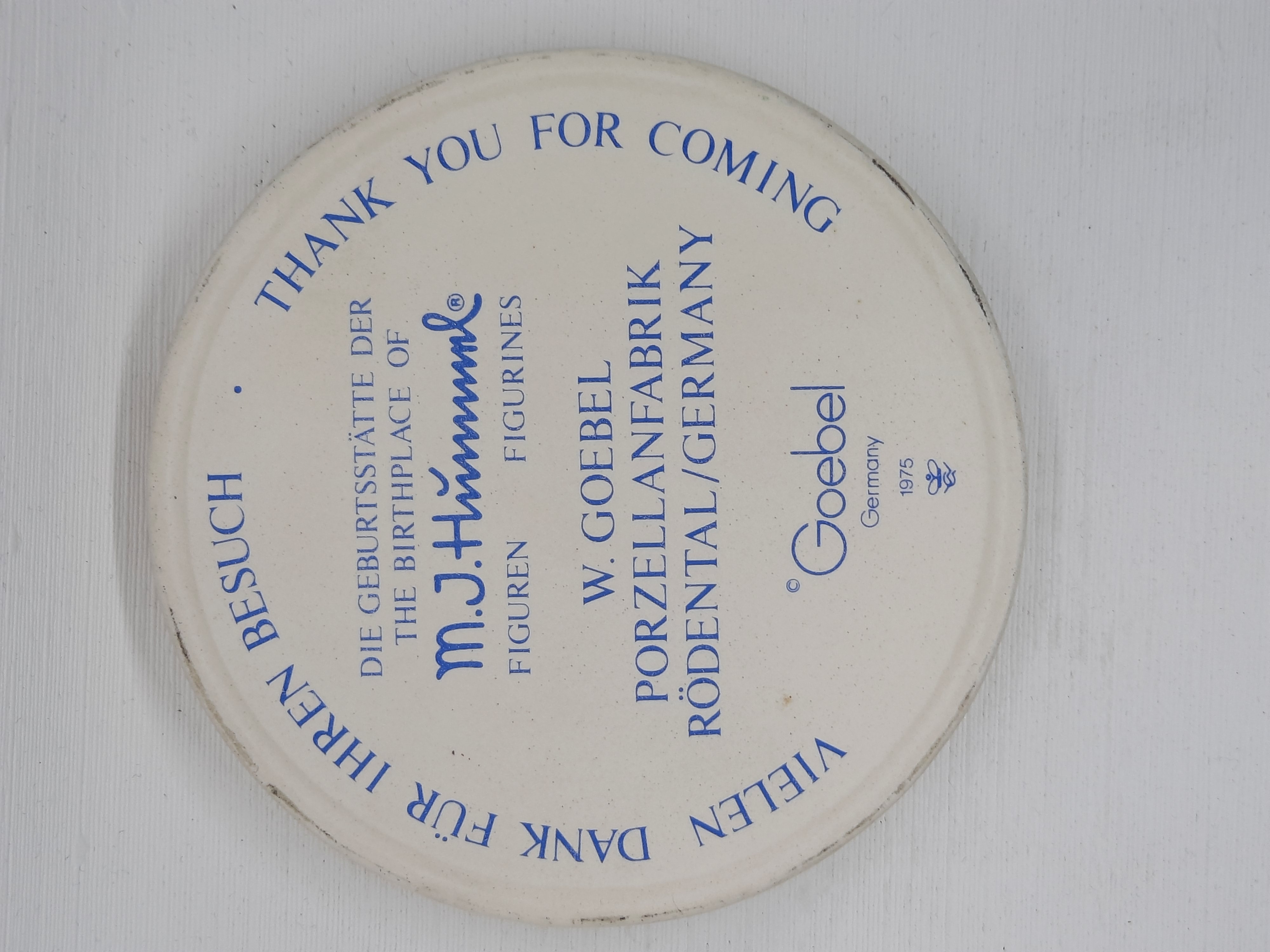 GH - Dank schildje/plaquette (1975)