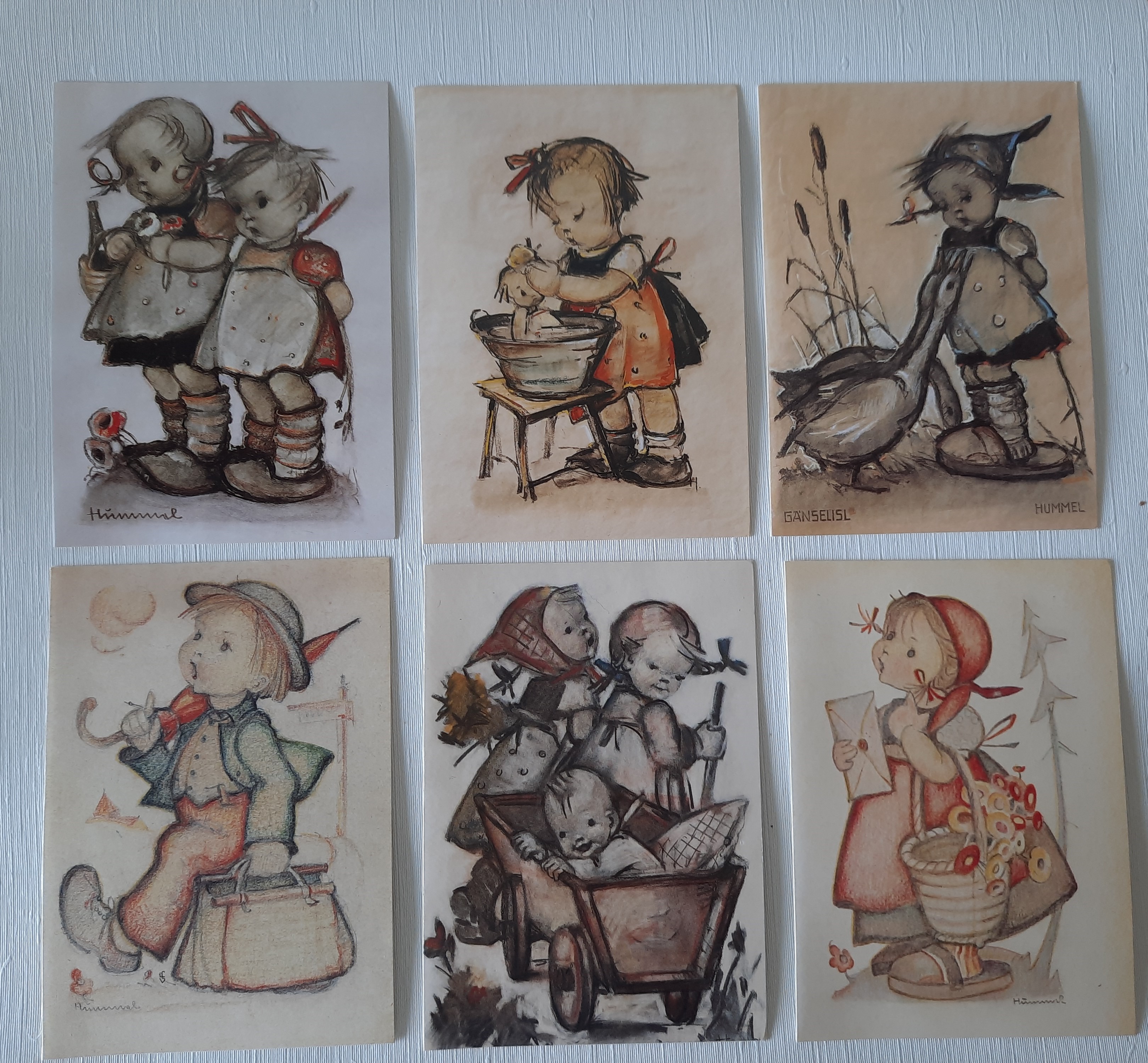 GK - Vintage set van 6 dubbele Hummel kaarten (1)