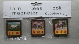 Ot en Sien : Magneet leesplankje  "Lam - Kees - Bok"