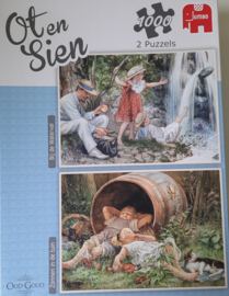 Ot en Sien legpuzzels, "bij de waterval/zonnen in de tuin"