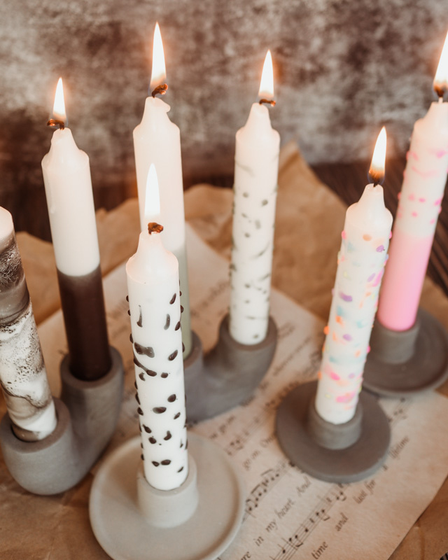 Dip kaarsen - Roze wit | Dip Dye kaarsen & Swirl kaarsen beton-enzo