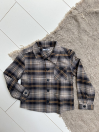 Ruitblouse grijs