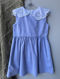 Jurk broderie blauw