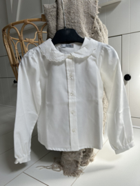 Blouse bloemkraagje ecru