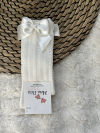 Kniekous satijnen strik ivoor