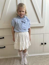 Blouse met strik blauw