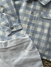 Blue/white linnen setje