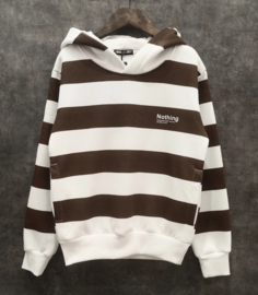 Strepen hoodie bruin