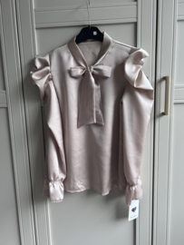 Beige blouse met strik
