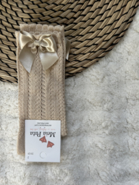 Kniekous satijnen strik champagne