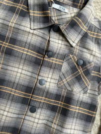 Ruitblouse grijs
